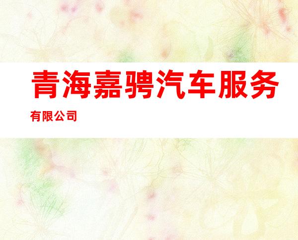 青海嘉骋汽车服务有限公司